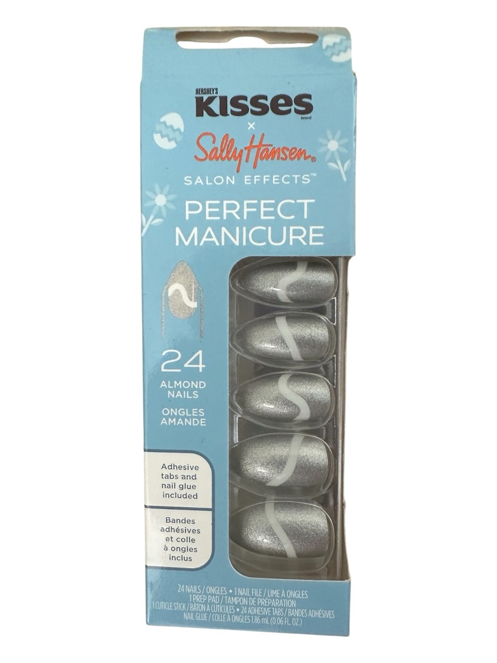 Sally Hansen Salon Effects Perfect Manicure Almond Nails - Silver Swirl